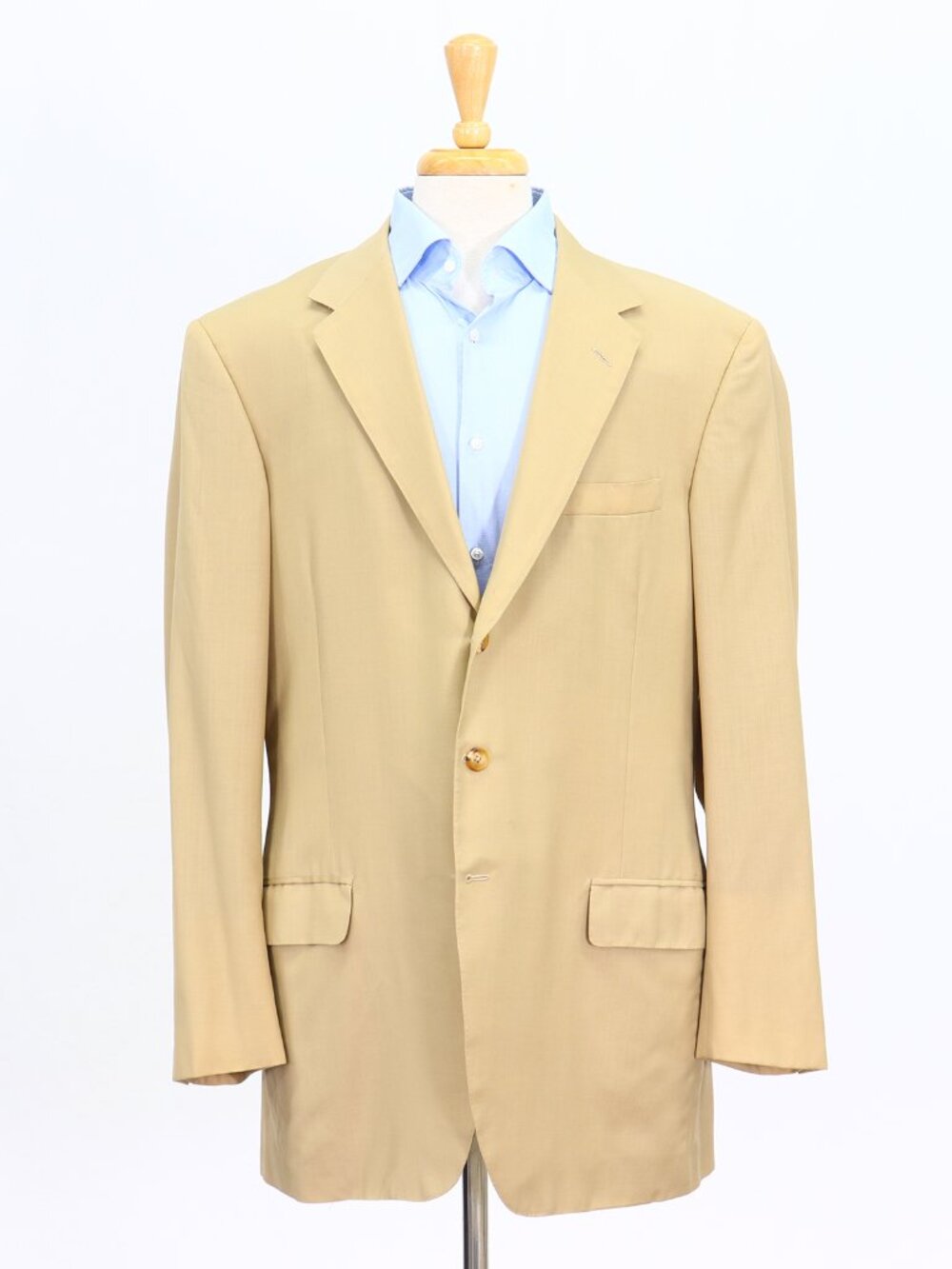 Oxxford Clothes 46L Beige Blazer Sport Coat Jacket 3-Button Solid Y920